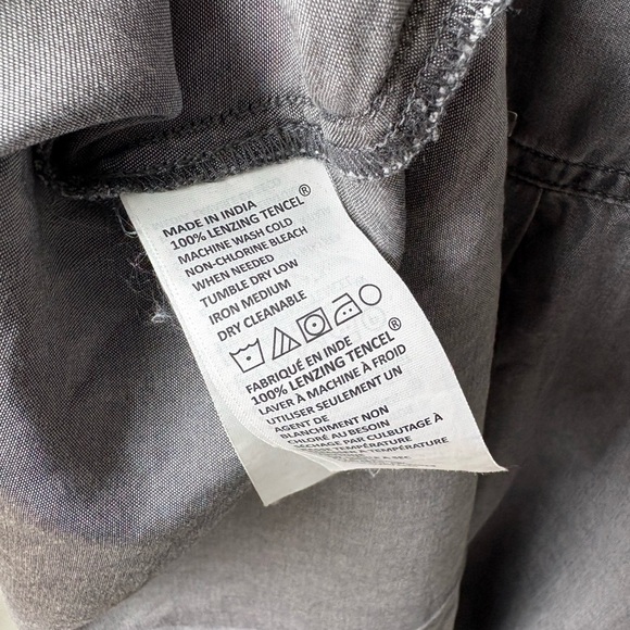 Prana Charcoal Chambray Pullover 1/4 Button Up Shirt Women’s XL - Picture 7 of 8